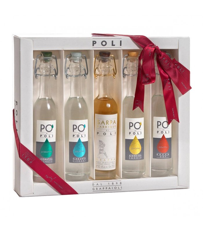 Poli Baby Pack - 4 Po' di Poli Grappa + 1 Sarpa di Poli Grappa Barrique 5x10 cl